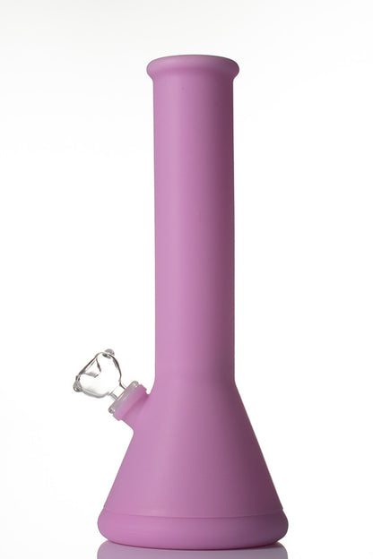 Silicone Beaker Pink - side view.