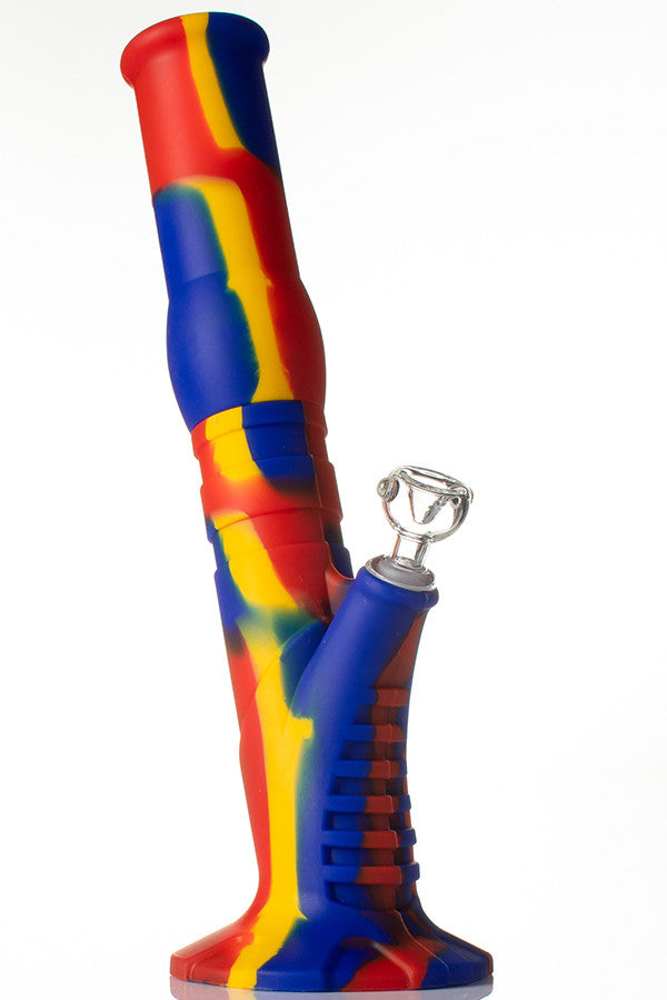 Silicone Gripper Bong - Blue/Yellow/Red.