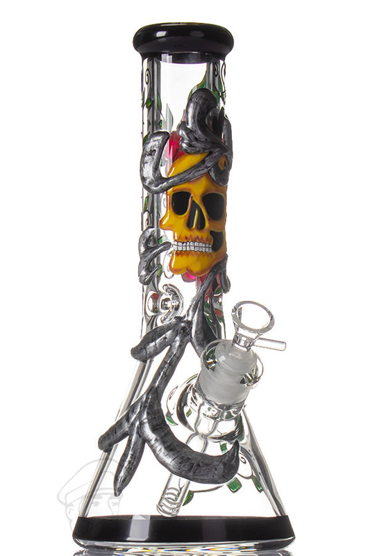 Skull n' Roses 7mm Glass Beaker.