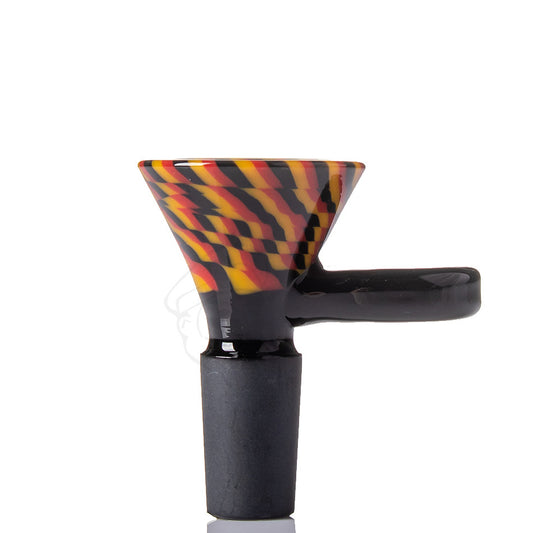 Stacked Glass Cone 14mm - Black/Red/Yellow.