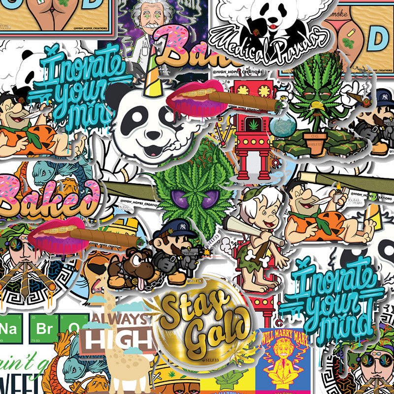 Sticker Combined Mixed Stickers - 5 Pack – Beefy's Bongs