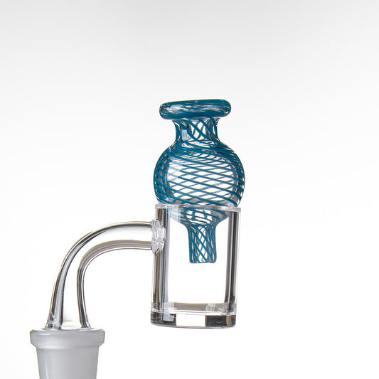 Swirl Bubble Carb Cap Teal - Example of use.