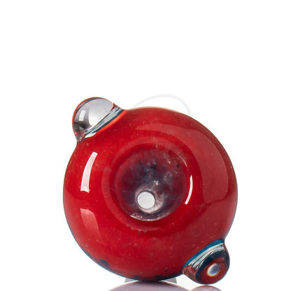 Thick Frit Glass Cone 14mm Aqua/Red - Hole detail.