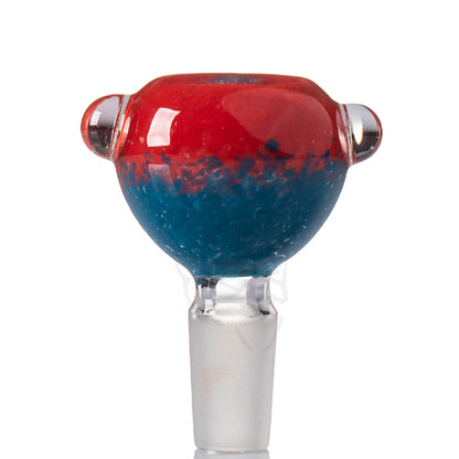Thick Frit Glass Cone 14mm - Aqua/Red.