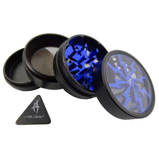 Thorinder Grinder 63mm 4 part Blue - detail view.