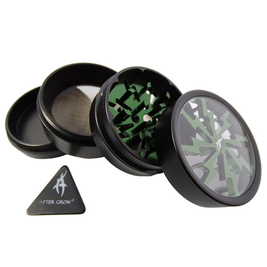 Thorinder Grinder 63mm 4 part Green - detail view.