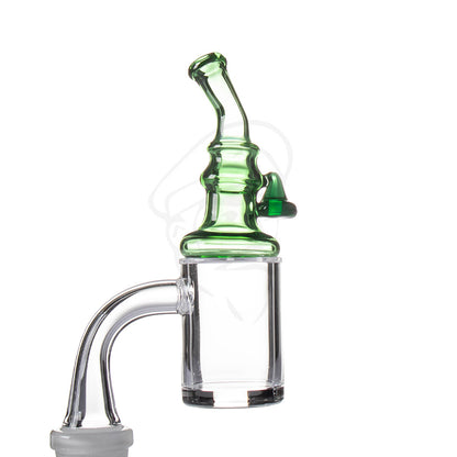 Tiny Dab Rig Carb Cap - Green. Example of use, quartz banger 'NOT' included.