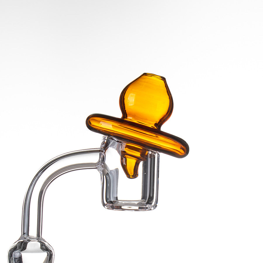 UFO Carb Cap Directional Amber - Example of use with standard 4mm banger.