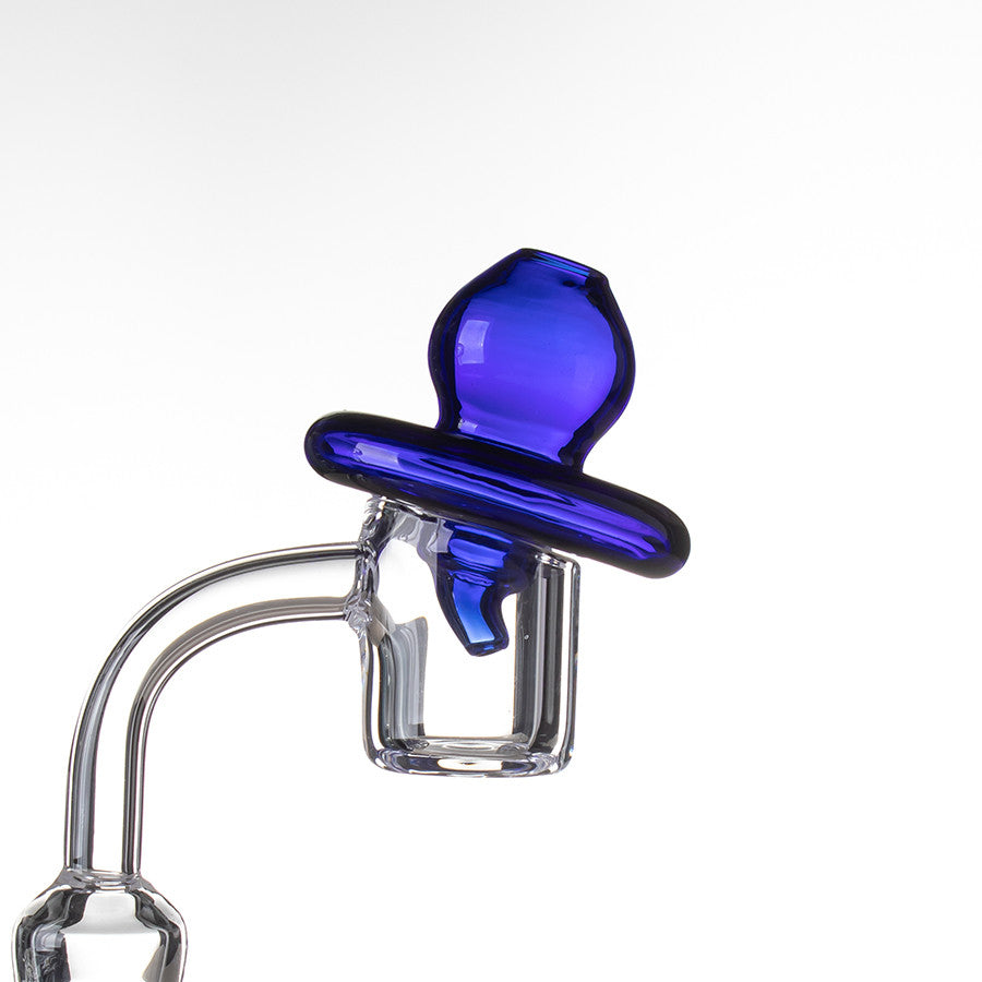 UFO Carb Cap Directional Blue - Example of use with standard 4mm banger.