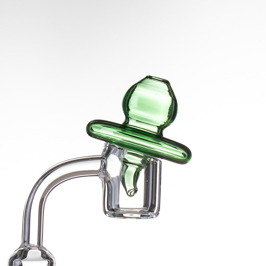 UFO Carb Cap Directional Green - Example of use with standard 4mm banger.