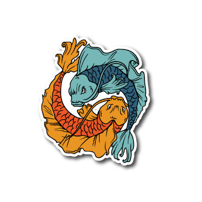 Ying Yang Fish Sticker