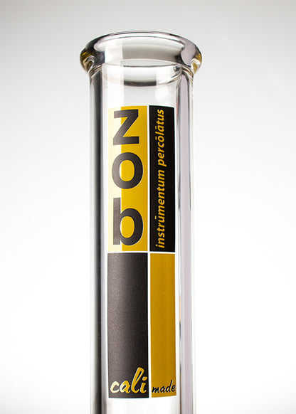 ZOB Glass OG Beaker Bong 14 Inch - Black and Yellow Label