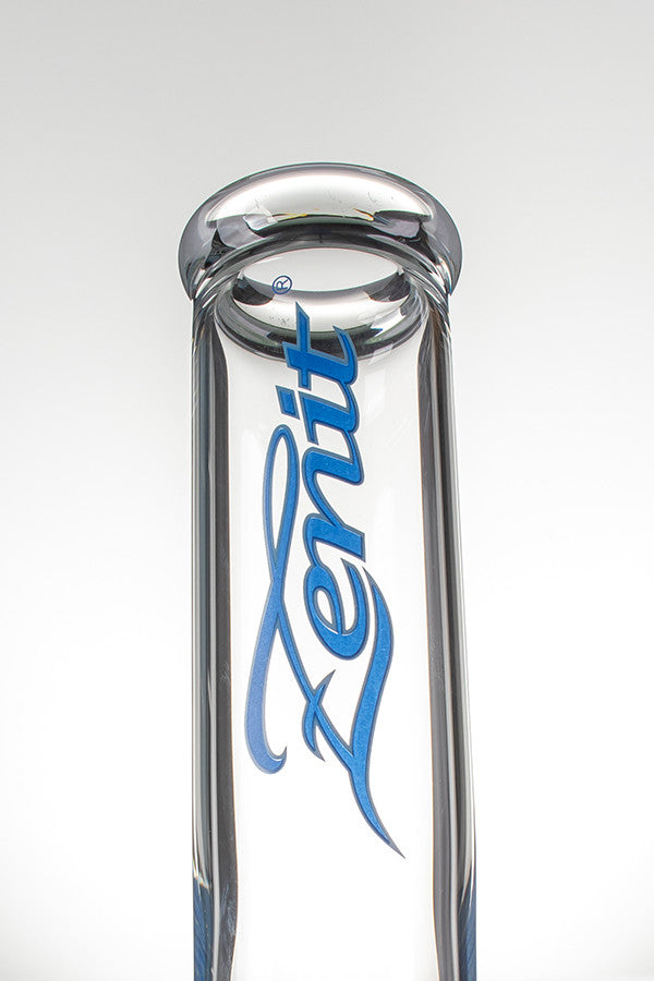 Zenit 500ml Bent Glass Bong Blue - label.