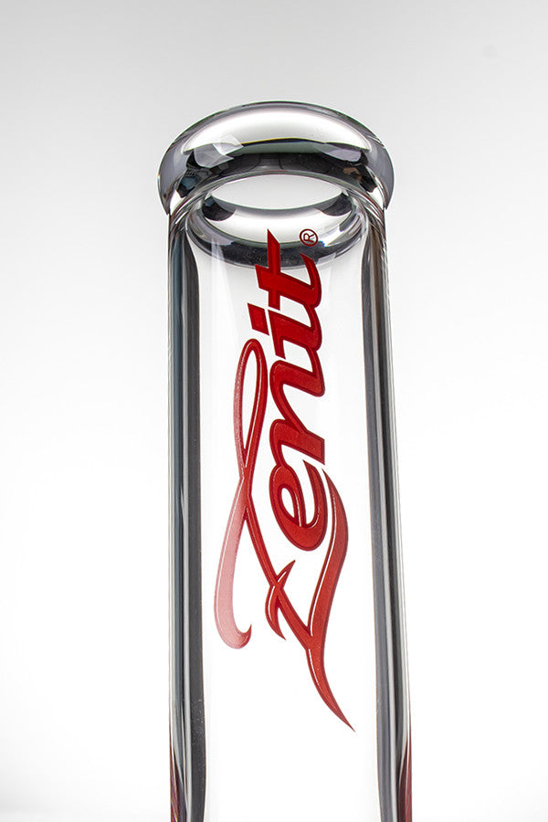 Zenit 500ml Red Glass Bong Bent - label.