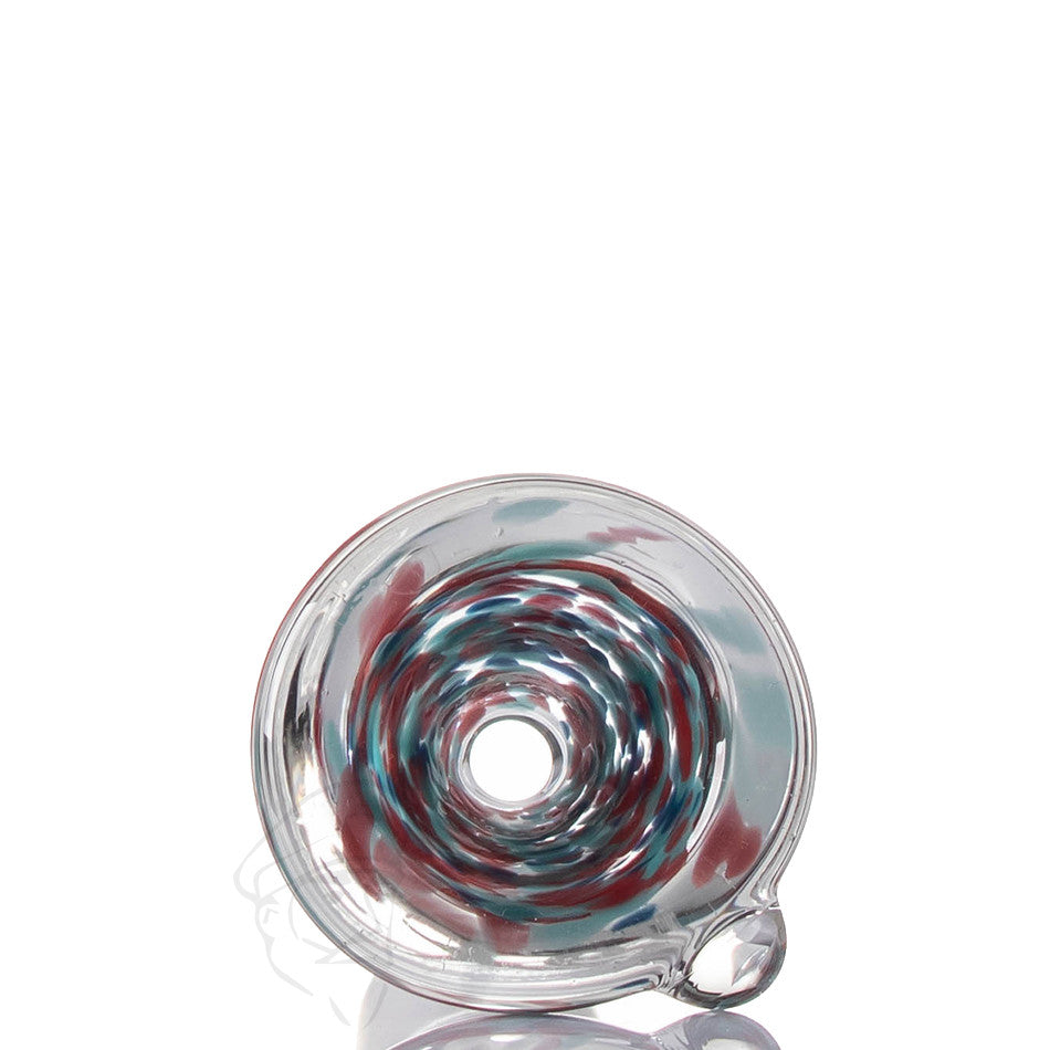 Zenit Glass Cone 14mm Frit - Red/Blue/Aqua-Detail View.