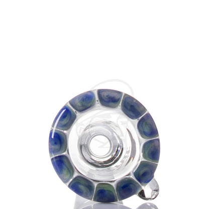 Zenit Glass Cone 14mm Rasta - Aqua/Blue - Detail view.