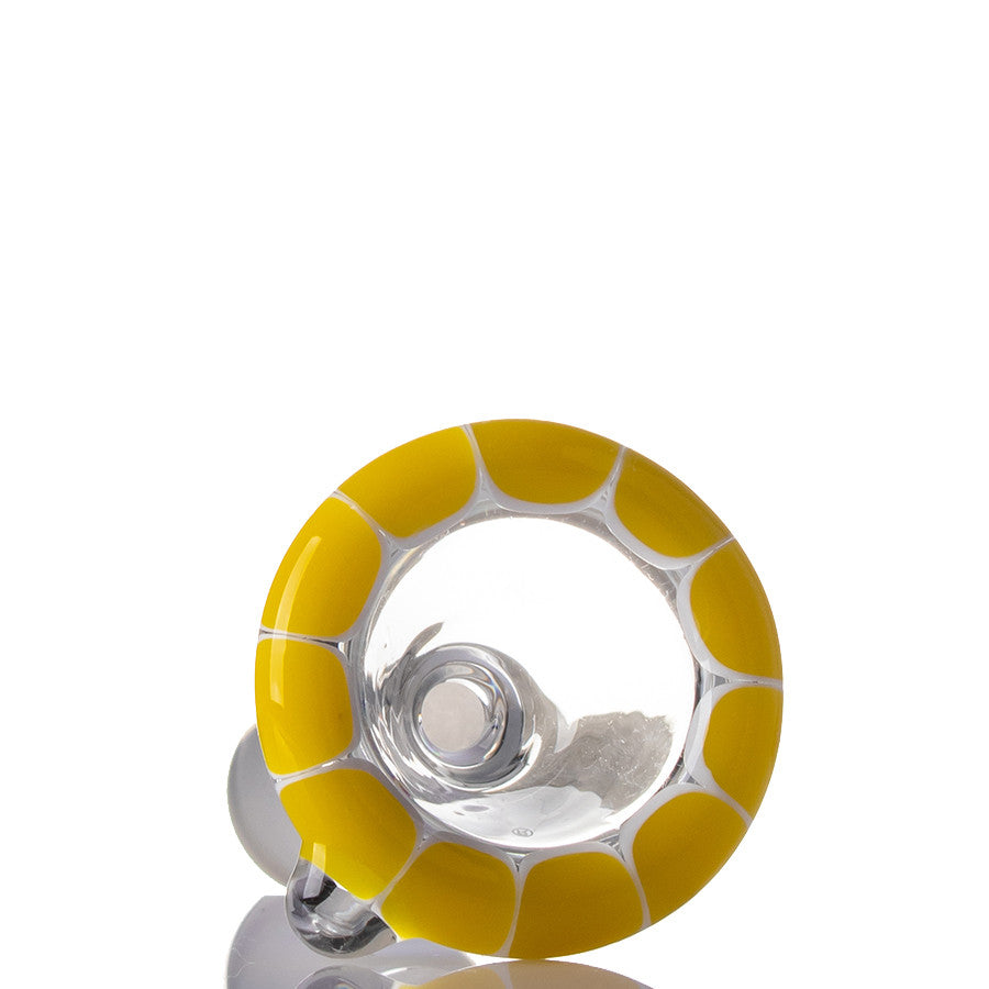 Zenit Glass Cone 14mm Rasta Yellow - detail view.