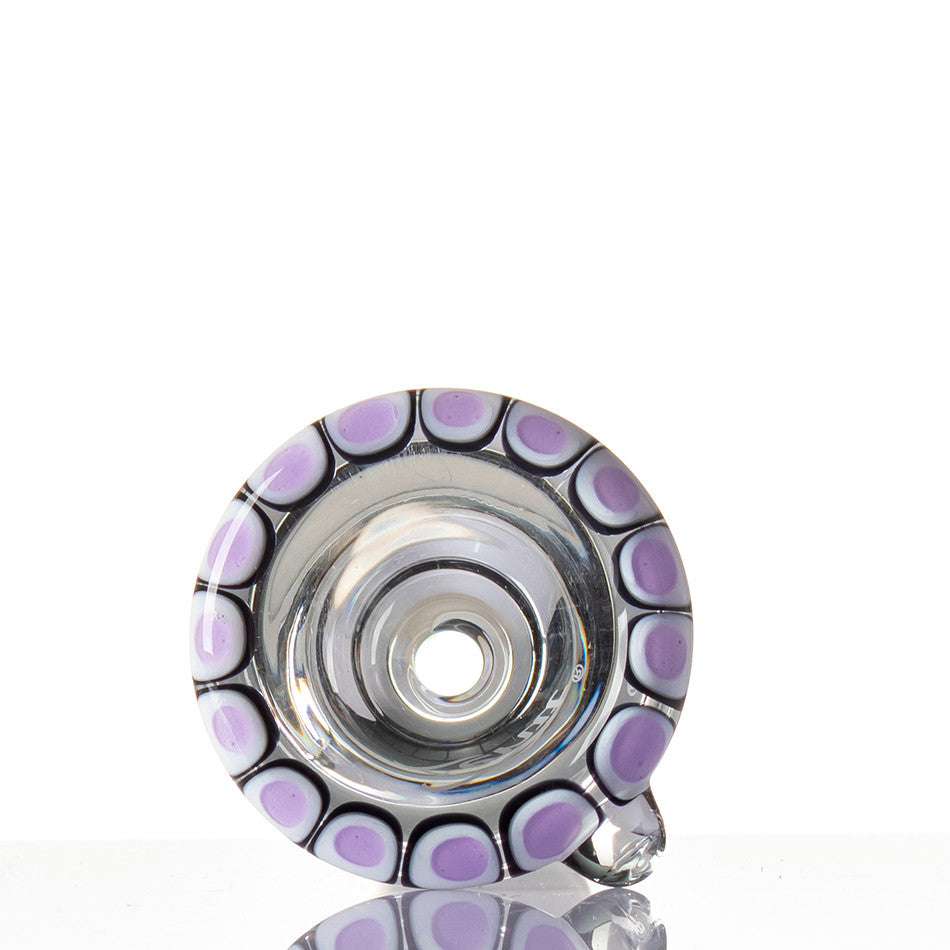 Zenit Glass Cone 18.8mm Rasta Purple and White - detail.