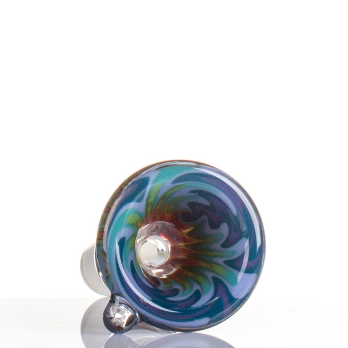 Zenit Glass Cone 14.5mm Wigwag Rainbow - bowl detail