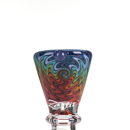 Zenit Glass Cone 14.5mm Wigwag Rainbow - detail