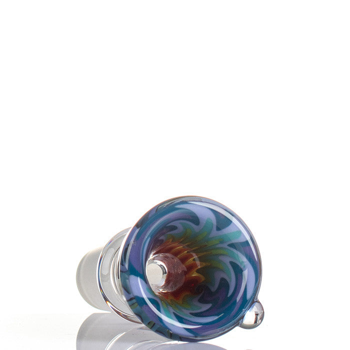 Zenit Glass Cone 18.8mm Wigwag Rainbow - bowl detail